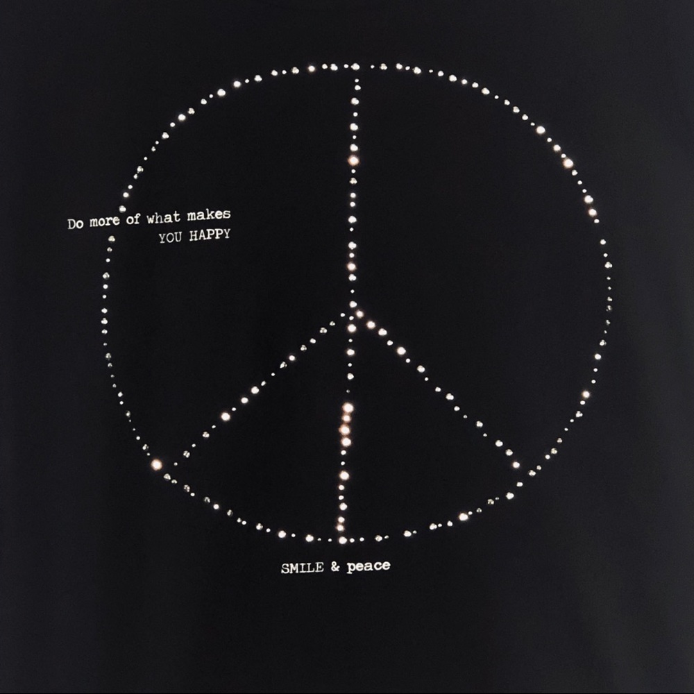 MNG JEANS Small Rhinestone Smile & Peace Tank Size Small - Picture 3 of 11